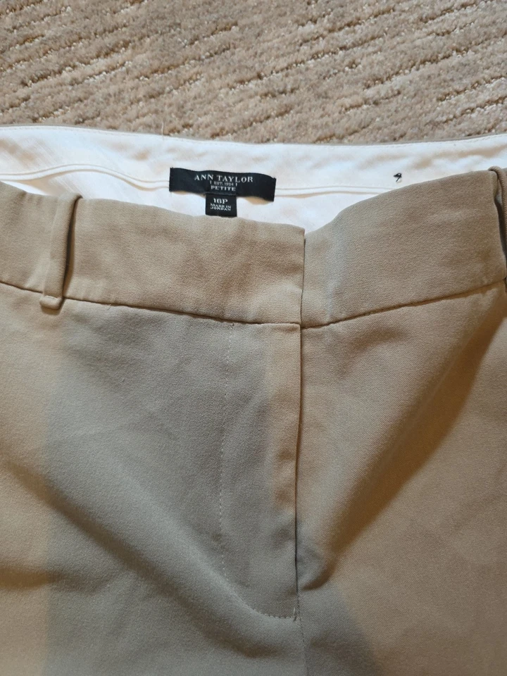Женские брюки Ann Taylor размер 16p легкие хаки - Изображение 3 из 4