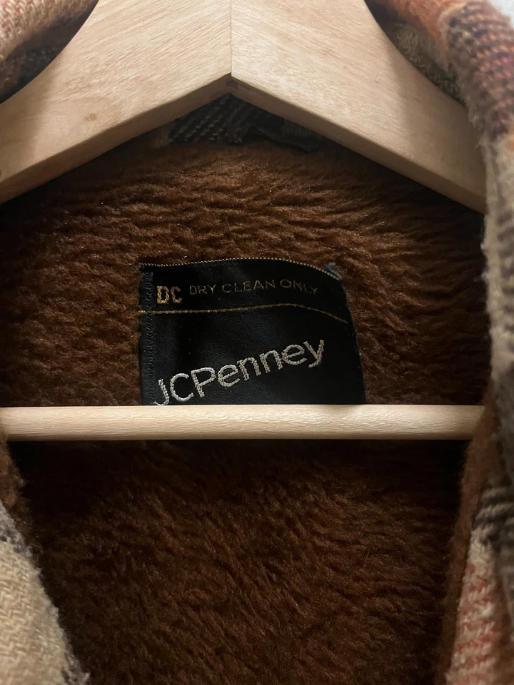 Chaqueta a Cuadros Forrada de Lana Vellón Años 70 JC Penney De Colección Foto 3 de 4