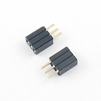 5Pcs Gold Plated 1.27mm Pitch Single Row Female 3 Pin Header Strip PH:4.6mm #za