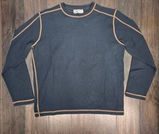 VTG St. Croix Men's Pullover Sweater USA Made Navy Med With Contrast Stiching