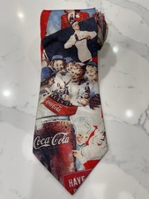 Vintage Coca Cola Classic Coke Retro Novelty Tie Made in the USA 56.5 x 3.75