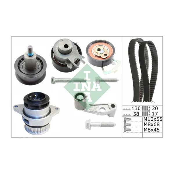 Ina Zahnriemensatz + Wasserpumpe FüR Vw Golf 4 Lupo Polo 6N Leon 1M 1.6 16V/FSI-image