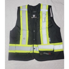 Professional Viking Surveyor 300D FR Safety Vest Black Reflective 2XL CSA ANSI