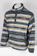 Cinch Men's Black Polar Fleece Pullover Snap Button Black Multi MWK1514024
