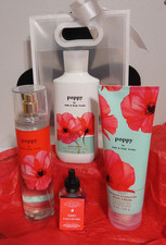 Rare Bath  Body Works Poppy 4 pc set Gift bag