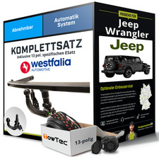 Anhängerkupplung WESTFALIA abnehmbar für JEEP Wrangler +E-Satz NEU ABE inkl. EBA