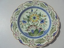 Fine Antique Vintage Delfts Delft Holland Polychrome Pottery Charger 13 1/4