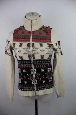 ICEBERG JEANS WOLLPULLOVER DAMEN GR S SWEATER WOMAN ITALY VINTAGE REISSVERSCHLUSS