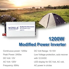 Modified Sine Wave Inverter 12V to 120V Power Converter 1000W Car Truck Motor RV
