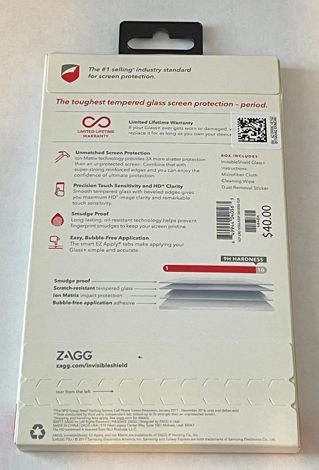 ZAGG Invisible Shield 玻璃 + 屏幕保护膜 三星 Galaxy J3/Express Prime 2 — 第 2/2 张图片