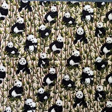NEW 1-Yd Pc FABRIC Pandas Bamboo FIT TO PRINT Cotton WILD C1853