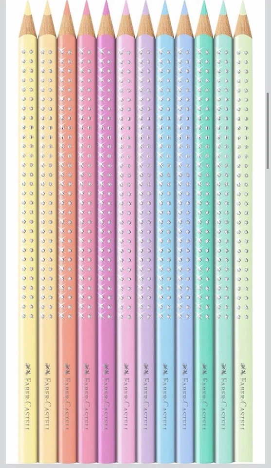5 件装 Faber-Castell 彩色铅笔 闪亮 粉彩 12 件装 金属盒 锡 — 第 3/4 张图片