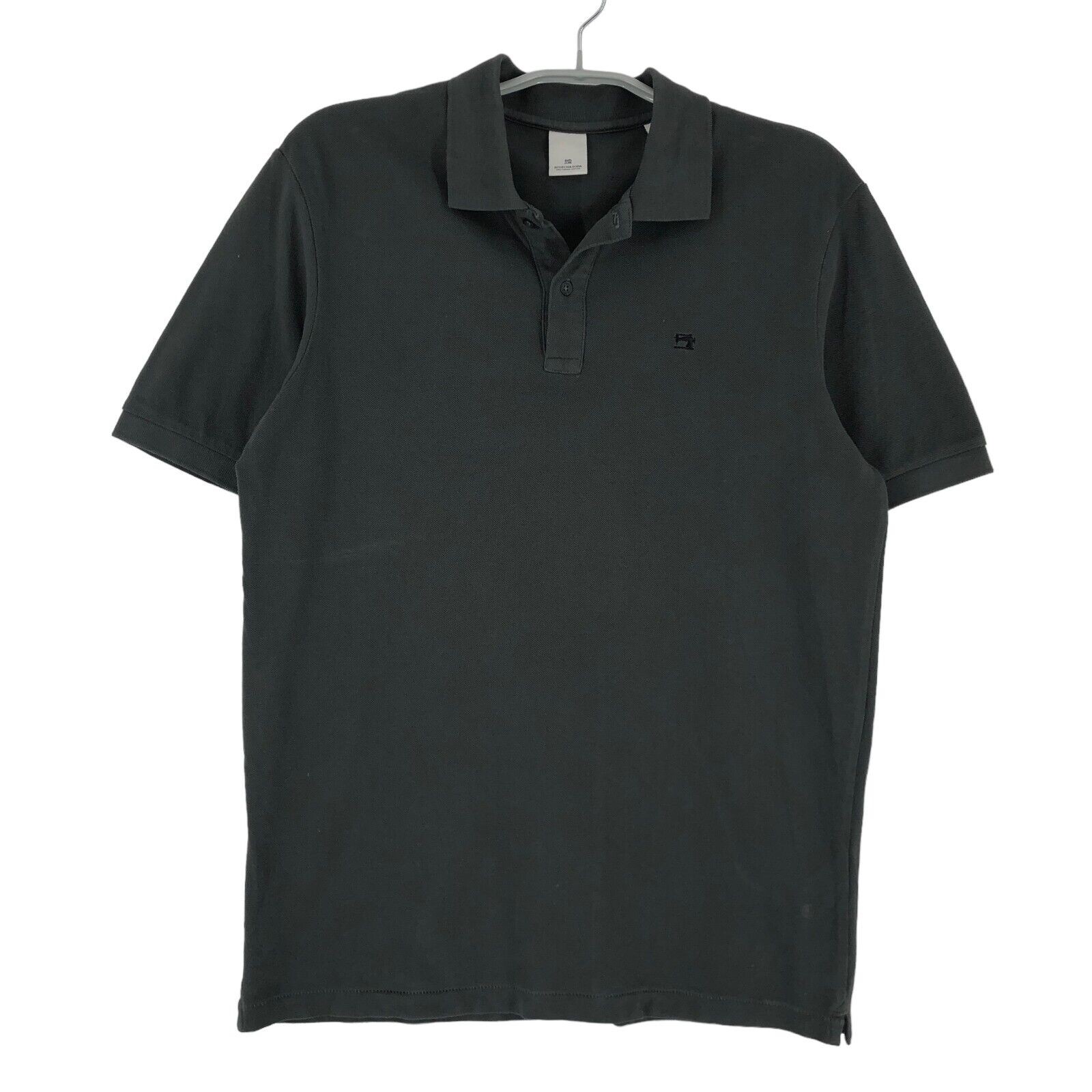 SCOTCH & SODA Polo Neck T-Shirt Regular Black  Men Size M