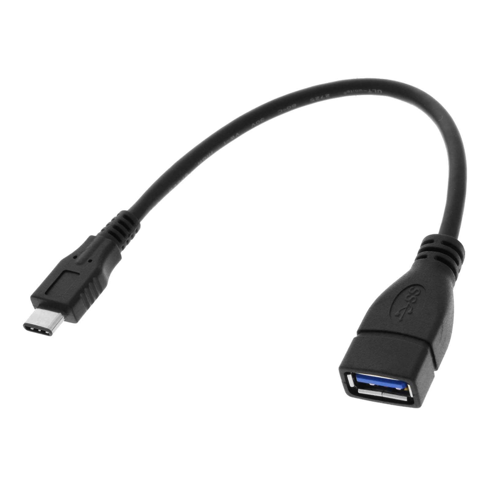 Câble OTG USB Type C vers USB femelle en nylon tressé gris pour transfert rapide