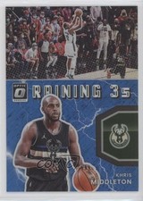 2021-22 Panini Donruss Optic Raining 3s Blue Prizm 32/49 Khris Middleton #3 03l7