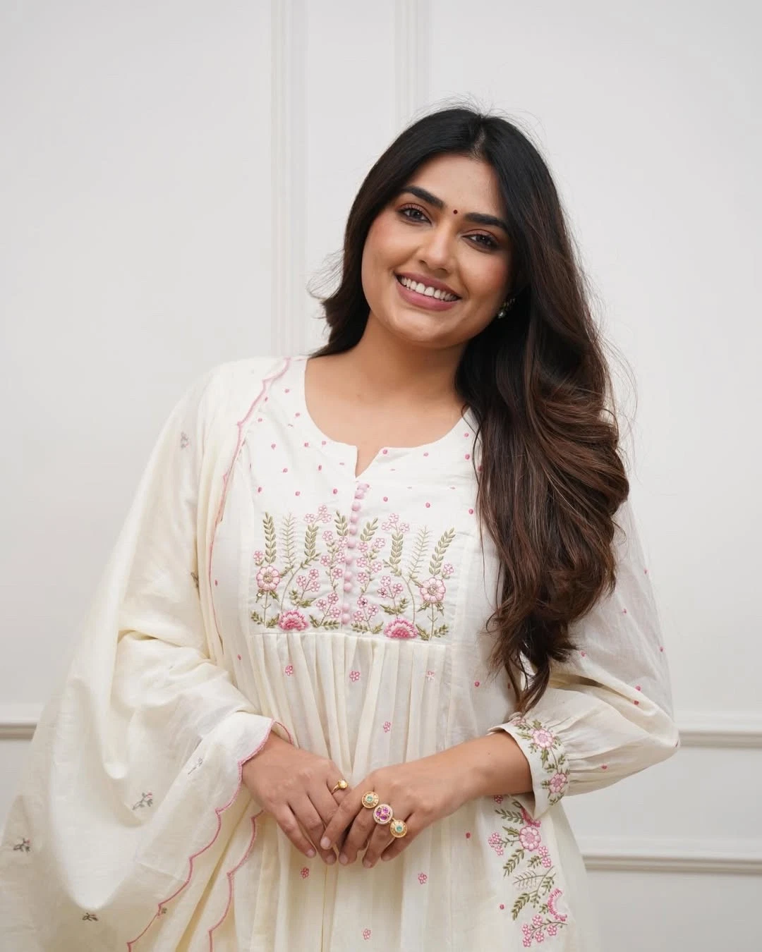 FLORAL EMBROIDERED COTTON KURTI PANT DUPATTA SET WOMEN 3PC SUMMER SUIT ✨