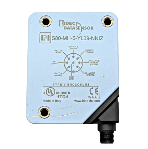 IDEC Datasensor S80-MH-5-YL09-NNIZ Laser Distance Sensor 7m - Picture 1 of 7