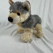 Aurora Wolf Dog Husky Kids Gray Tan Stuffed Animal Soft Plush Toy Sleep Buddy