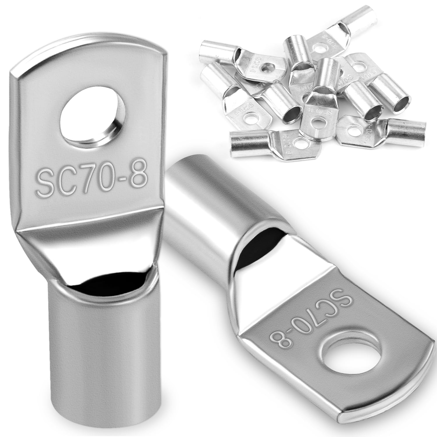 Cosse tubulaire 70mm² M8 anti oxydation pour sécuriser les câblages lourds