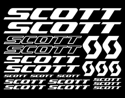 Scott Sticker Aufkleberset (No.23) 21 tlg weiß 20cm MTB Decal