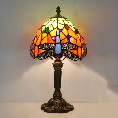 Lampada in stile Tiffany con Paralume in Vetro Colorato per soggiorno, ufficio - Foto 3 di 6