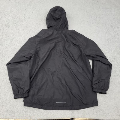 Russell Jacket Mens Medium 38-40 Black Windbreaker Hooded Full Zip