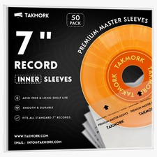 7-Inch Vinyl Record Inner Sleeves: Anti-Static Rice Paper Sleeves for 50 Pcs