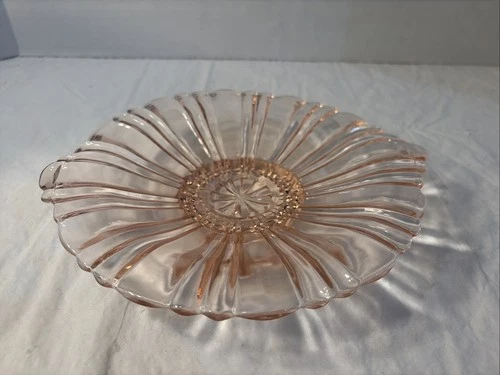 Pink Anchor Hocking Old Cafe Depression Glass Dish 8" tab handles