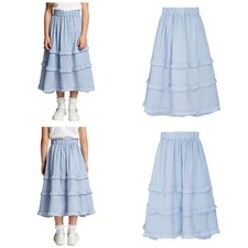 Girls Skirt Prairie Style Cake Skirt Flowy Daily Wear Stylish Ruffled Loose Fit
