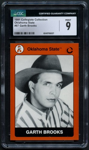 Garth Brooks #87 Collegiate Collection 1991 Oklahoma State Trading Card CGC 9