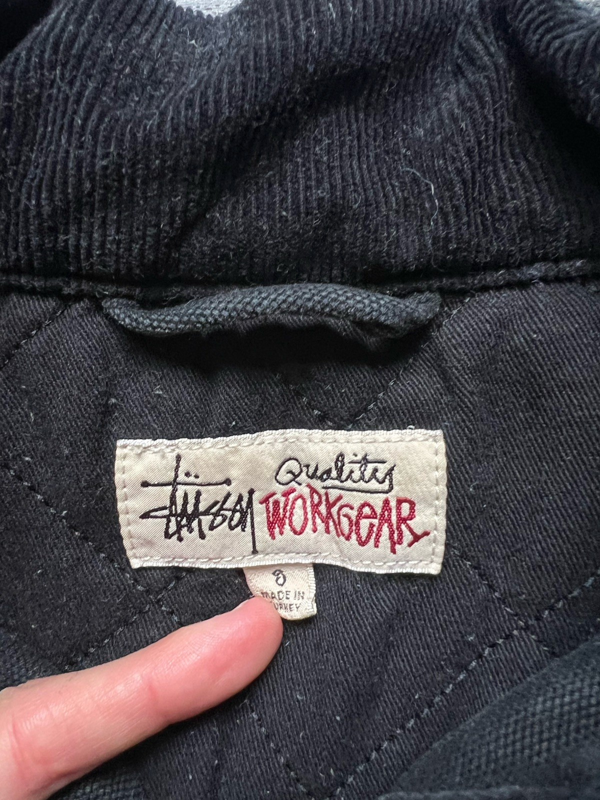 Stussy Workgear Black Quilted Heavyweight Work Jacket Men's Size O Zip thumbnail 4