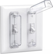CLYMENE 2 Pack Light Switch Cover Guard, Child Proof Wall Switch Cover Protects