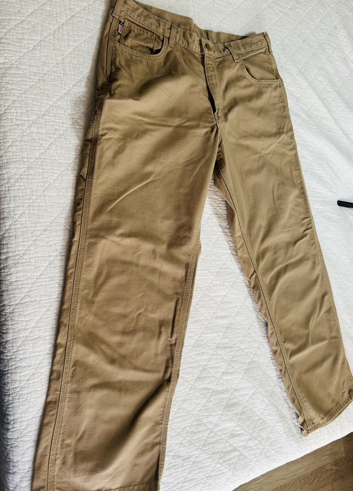 Carhartt Mens 36x30Flame Resistant Canvas Work Pants FRB159 CAT2 NFPA 2112 Tan