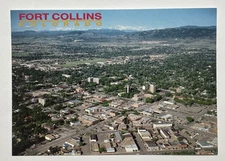 Aerial View Central Shopping Colorado State University Fort Collins CO Postcard