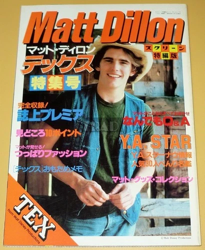 MATT DILLON Tex 1984 JPN Magazine Book DIANE LANE TOM CRUISE The Outsiders Stars
