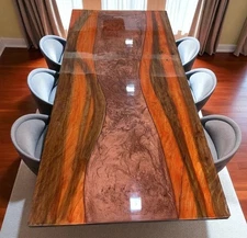 Live edge Epoxy Resin Dining River Table Top Wooden furniture For Housewarming