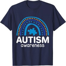 Rainbow Autism Awareness Month Cute Present Family Unisex T-Shirt