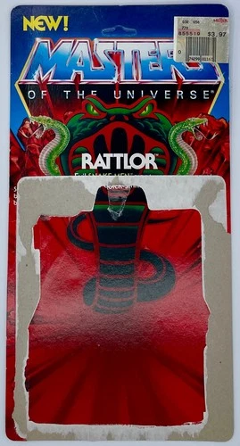 Rattlor MOTU Vintage Cardback Mattel 1986 Taiwan 12-Back He-Man Unpunched!