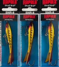 (LOT OF 3) RAPALA SNAP RAP 7/8OZ SNR08 GOT GOLD OLIVE TIGER  Free Shipping