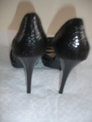 NUOVE SCARPE SANDALI SLIP ON GUESS PELLE taglia 8,5 NERE STAMPA COCCODRILLO OTTIME - Foto 5 di 6