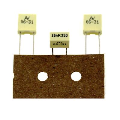 Produktbild von 10x MKP-Folienkondensator Radial 0,033µF 630V DC – Arcotronics R76PR3310JE30J, 33nF, ±5%, Rastermaß 27,5mm, Für Impuls- & Gleichstrom