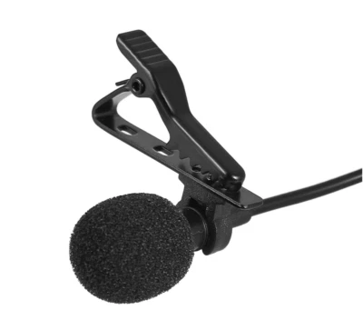 Micro Cravate avec Clip Pince pour Smartphone et PC Cable 3.5mm avec adaptateur - Photo 1/4
