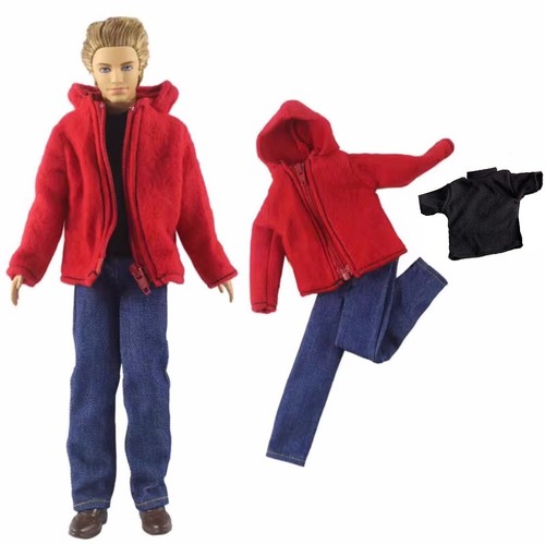 1/6 Red Hoodie Vest Pants Trousers Clothes Male For 12inch HT Action Figure Body - Picture 6 of 6