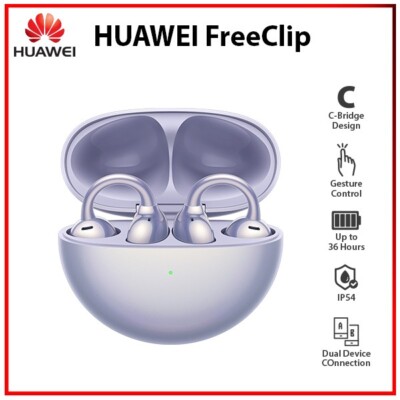 Huawei FreeClip PURPLE HD Call Touch Control Clip-on Open Ear