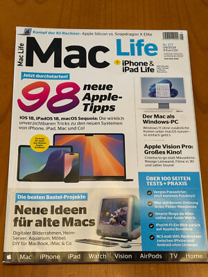 MacLife 09 2024 Nr. 277 iOS 18 iPadOS 18 macOS Sequoia Der Mac als Windows-PC