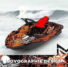 SEADOO SPARK trixx GRAPHIC KIT 2up + 3up Jet Ski SEA DOO Decal Vinyl ORANGE