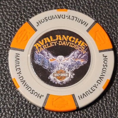 AVALANCHE HD ~ GOLDEN, COLORADO (Gray/Orange Full Color) Harley Poker Chip