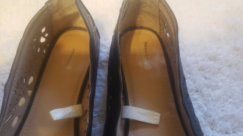 MOSSIMO SUPPLY CO. ТУФЛИ ЖЕНЩИН 7 БАЛЕТКИ ИЗ ЧЕРНОЙ КОЖИ СКОЛЬЖЕНИЯ НА БЕСПЛАТНАЯ ДОСТАВКА - Изображение 4 из 4