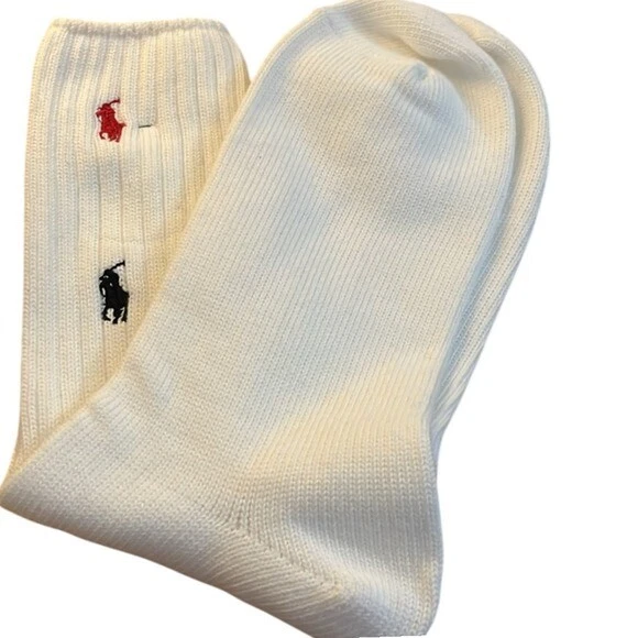 Polo Ralph Lauren многоцветный вышитый пони хлопок смесь носки размер 10-13 новый без ЯРЛЫКОВ - Изображение 3 из 3