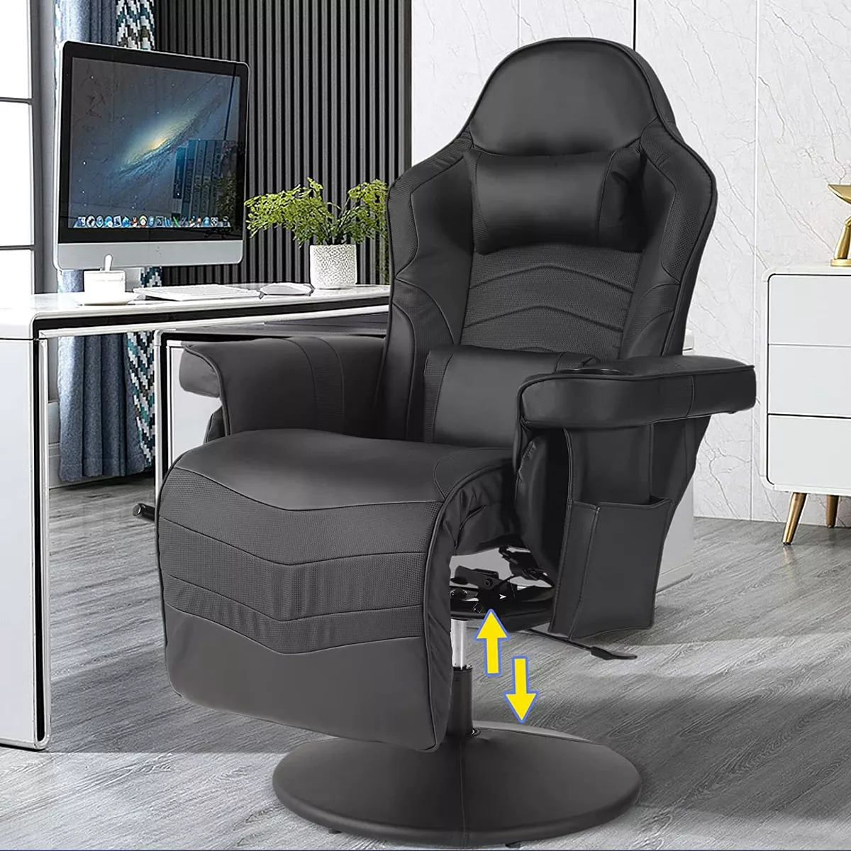 Massage Gaming Chair Reclining Video Game Chair eBay